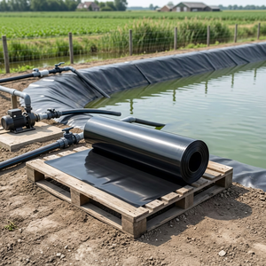 มาโคร ®   แผ่นรองรับน้ำฝน HDPE ขนาด 3.00 มม. มาตรฐาน ASTM GRI GM13 แผ่นกันน้ำสำหรับบ่อเก็บน้ำในฟาร์มและการชลประทาน - Product Image 1