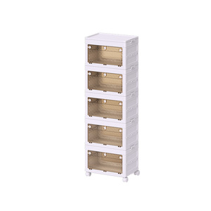 Armoire <span class=keywords><strong>de</strong></span> rangement multifonctionnelle transparente pour chaussures et vêtements, armoire pliable à usage ouvert, boîte <span class=keywords><strong>de</strong></span> rangement sans installation - Product Image 4