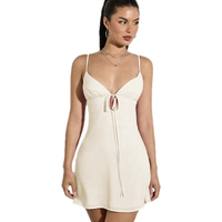 KY Knot Tie Back Cutout Sommer Sexy Mini Party Minirock Micro Kurzes Kleid Mit Verstellbarem Riemen Bescheidenes Abendkleid
