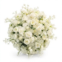 Boule de fleurs artificielle moderne en soie blanche, arrangement floral pour centre de table de mariage, décoration d'événements