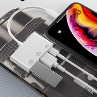 Nouveauté : Adaptateur de câble USB micro-tressé en PVC 3-en-1 Type C avec prise AUX 3,5 mm pour écouteurs, ordinateur et charge iOS