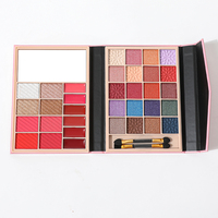 Palette d'ombres à paupières minérales néon imperméables à étiquette privée avec des tons de peau clairs et foncés multicolores, finition scintillante 30g