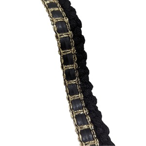 Rubans décoratifs en cuir PU et dentelle <span class=keywords><strong>chic</strong></span> avec <span class=keywords><strong>fil</strong></span> doré de 2 cm, combinés à du polyester tricoté torsadé, pour vêtements et coiffes - Product Image 3