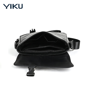 Tas Selempang Kulit PU Fashion Pola Geometris Logo YIKU yang Dapat Disesuaikan untuk Pria, Tahan Air & Tahan Lama - Product Image 4