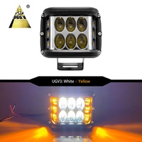Barre lumineuse de travail LED carrée de 3 pouces super brillante 4200LM, feu de jour rouge, projecteur pour camion, pour Jeep Wrangler, pour Toyota, éclairage de conduite automobile 24V