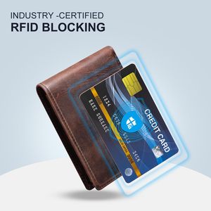 GSOIAX Crazy Horse Genuine Leather <b>Wallet</b> for Men <b>RFID</b> Protected Vintage Bifold 11 <b>Card</b> Slots 2 ID Windows 4 Inch Genuine - Product Image 4
