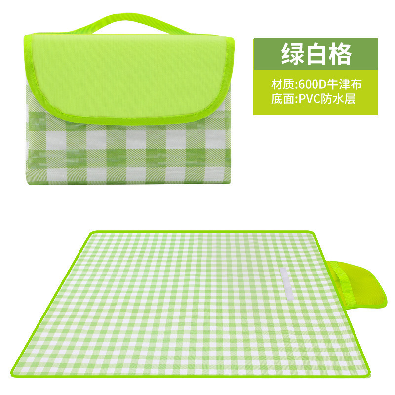 Green and white checkered Oxford cloth