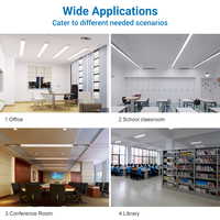 Éclairage de supermarché scolaire 20w 30w 40w 60w 80w Couverture de bande montée en surface Lumière de latte à LED linéaire