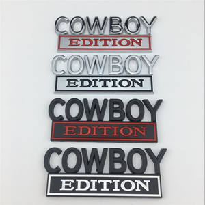 Cowboy alliage de Zinc métal Chrome Auto Logo autocollant plaque signalétique voiture décalcomanie voiture emblème Badge - Product Image 1