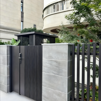 Puerta Batiente Manual de Aluminio para Patio de Apartamento, Villa, Exterior - Diseño Moderno, Entrada de Seguridad para Escuelas