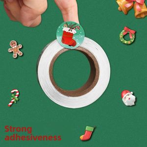 Autocollant adhésif rond personnalisé pour emballage de gâteaux et biscuits, décoration de Noël, Père Noël, sapin de Noël, boîte cadeau joyeuse - Product Image 3