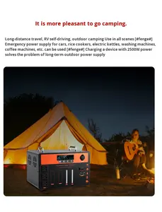 Портативная зарядная станция Best Buy 2400 Вт с двунаправленной зарядкой, большой емкостью LiFePO4, MPPT, для солнечных панелей, пусковое устройство для автомобиля, уличный фонарь - Product Image 3