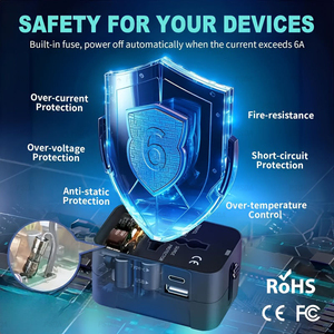 Eonline phổ quát trên toàn thế giới tất cả trong một điện thoại sạc du lịch tường AC Power cắm adapter với Dual <span class=keywords><strong>USB</strong></span> sạc cổng USA EU Anh - Product Image 6