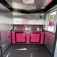 Remolque de Comida Móvil con Equipamiento Completo, Carrito de Comida, Contenedor Restaurante, Remolque Bar Móvil, Tienda de Pizza y BBQ