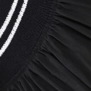 Sleeveless Knitted Dress With Stripes Elastic Waist Long <b>Skirt</b> Women Summer O Neck Polyester Woven <b>Patchwork</b> Dress - Product Image 4