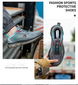 Chaussures de sécurité unisexes à lacets anti-accident, confortables, résistantes aux odeurs, avec embout composite et semelle intermédiaire en EVA, pour toutes les saisons, chaussures d'usine - Product Image 5