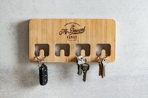 JUNJI pannello <span class=keywords><strong>personalizzato</strong></span> con montaggio a parete in <span class=keywords><strong>legno</strong></span> nomi di famiglia incisi personalizzati per portachiavi - Product Image 6