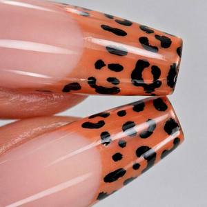 <span class=keywords><strong>Uñas</strong></span> postizas al por mayor con punta francesa de leopardo, forma ataúd, <span class=keywords><strong>rosa</strong></span> nude, estampado <span class=keywords><strong>animal</strong></span>, logotipo personalizado, reutilizables, para salón - Product Image 3