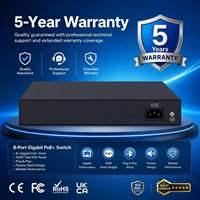 Switch PoE Watchdog de 8 Puertos Full Gigabit con Carcasa Metálica, QOS, VLAN y Salida de 120W para Conexión a Red