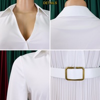 Nouvelle Robe Longue Plissée Élégante pour Femme, Col Rabattu, Manches 3/4, Ceinturée, Style Bureau Africain, Grandes Tailles, Coupe Évasée