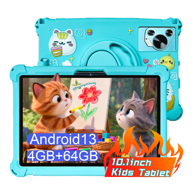 10.1-Inch Kids Tablets with Sim Card Android 13 Octa Core 4000MAH Battery IPS 1280x800 4GB MTK Processor Black Friday Gift