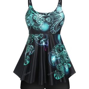 Maillot de bain de luxe personnalisé, MOQ 50, imprimé, jupe de bikini, maillot de bain fitness, bikini deux pièces, floral, sexy, robe de plage pour femme - Product Image 4