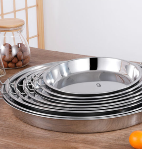 Bandeja Redonda para Hornear de Acero Inoxidable de Grado Alimenticio, Bandeja Metálica Resistente con Superficie de Espejo para Hornear Pasteles y Pizzas - Product Image 5