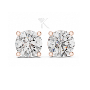 Boucles d'oreilles classiques en diamants de laboratoire taille ronde avec fermoirs à vis sécurisés, bijoux intemporels et élégants, parfaits pour tous les jours - Product Image 3