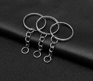 50 stuks metalen sleutelhangers met ketting, <span class=keywords><strong>bulk</strong></span> DIY accessoires, knutselhangers, sleutelringen, open jump ring sleutelhangers, <span class=keywords><strong>bulk</strong></span> - Product Image 6