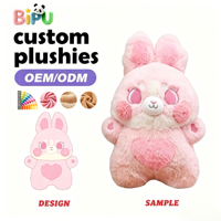 Produsen Mainan Boneka OEM Kustom Boneka Kelinci Pink Lucu Isi Kapas PP Bordir Super Lembut Boneka Kelinci untuk Ulang Tahun Anak