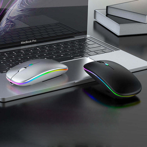 เมาส์ไร้สายแบบพกพาขนาดเล็กบางเฉียบ ชาร์จได้ 2.4GHz แบบออปติคอล LED รูปทรงตามหลักสรีรศาสตร์ สำหรับแล็ปท็อป - Product Image 5