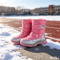 Bottes d'hiver imperméables, respirantes, coupe-vent et légères pour enfants, unisexes, mi-mollet, avec tige en tissu extensible et doublure en fourrure.