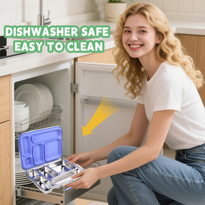 Boîte à bento en acier inoxydable pour enfants, boîte à lunch étanche avec fourchette, conteneur à lunch scolaire, boîte à lunch écologique pour enfants, durable - Product Image 4