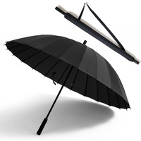Ventes d'usine, parapluie droit à 24 baleines, personnalisable avec impression de logo, résistant au vent, grand parapluie de golf à long manche pour la pluie