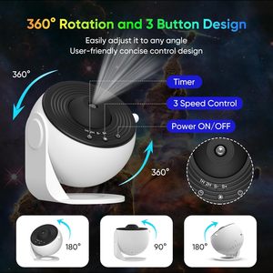 Projecteur d'étoiles HD pour chambre à coucher, lumière galaxie réglable avec bouton, 13 disques de films, projecteur planétarium, garantie 1 an - Product Image 2