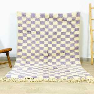 Tapis en laine fait main marocain de qualité supérieure doux luxe Style moderne abstrait personnalisable pour la maison hôtel utilisation coton tissé - Product Image 3