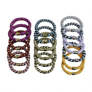 Accessoires Cheveux Personnalisés en Gros, Élastiques à Cheveux en Corde Tressée Colorée, Perles Torsadées Tresses pour Femmes Filles - Product Image 3