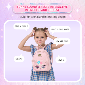 Factory Wholesale OEM/ODM Kids Blinking Bag Pu Leather <b>Backpack</b> Back to School Gift <b>Student</b> <b>Backpack</b> Talking Unicorn Schoolbags - Product Image 3