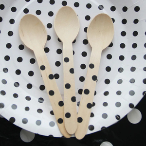 Bộ đồ ăn dùng một lần Bộ sáng tạo màu hồng màu xanh đen dao dĩa thìa đặt gỗ bé tắm rửa tội sinh nhật Nguồn cung cấp bên - Product Image 5