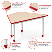 Table d'école modulaire flexible et collaborative, bureau d'activités pour la maternelle et la salle de classe avec bord anti-collision