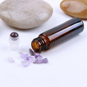 10ml ambra <span class=keywords><strong>bottiglia</strong></span> rullo di pietre di cristallo sfera di roll on bottiglie di olio essenziale di colore marrone - Product Image 5