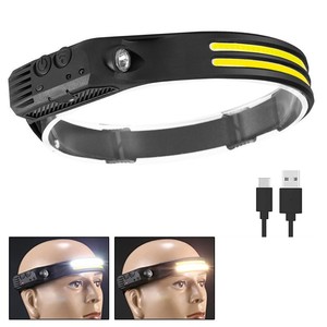 헤드램프 자전거 라이트-슈퍼 밝은 LED 모션 센싱 헤드라이트 투광등 경고 충전식 USB 충전식 IP54 야외용 - Product Image 1