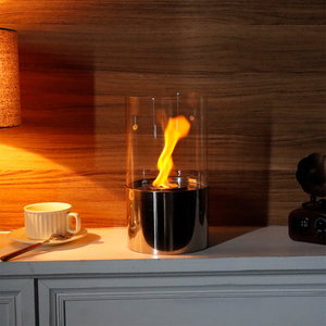 Foyer d'intérieur miniature sur table, foyer au <span class=keywords><strong>bio</strong></span><span class=keywords><strong>éthanol</strong></span>, cylindre autoportant, <span class=keywords><strong>bio</strong></span>-<span class=keywords><strong>gel</strong></span> et <span class=keywords><strong>éthanol</strong></span>, foyer en verre et acier inoxydable - Product Image 6