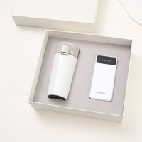 Coffret Cadeau d'Affaires : Tasse Isotherme à Affichage Numérique, Batterie Externe avec Câble de Données – Personnalisation Haut de Gamme pour Entreprises, Vente en Gros avec LOGO