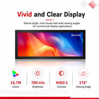 Pantalla LCD de Barra de 28.6 Pulgadas con Android WIFI de 700nits para Publicidad en Supermercados, Pantalla LCD Extensible
