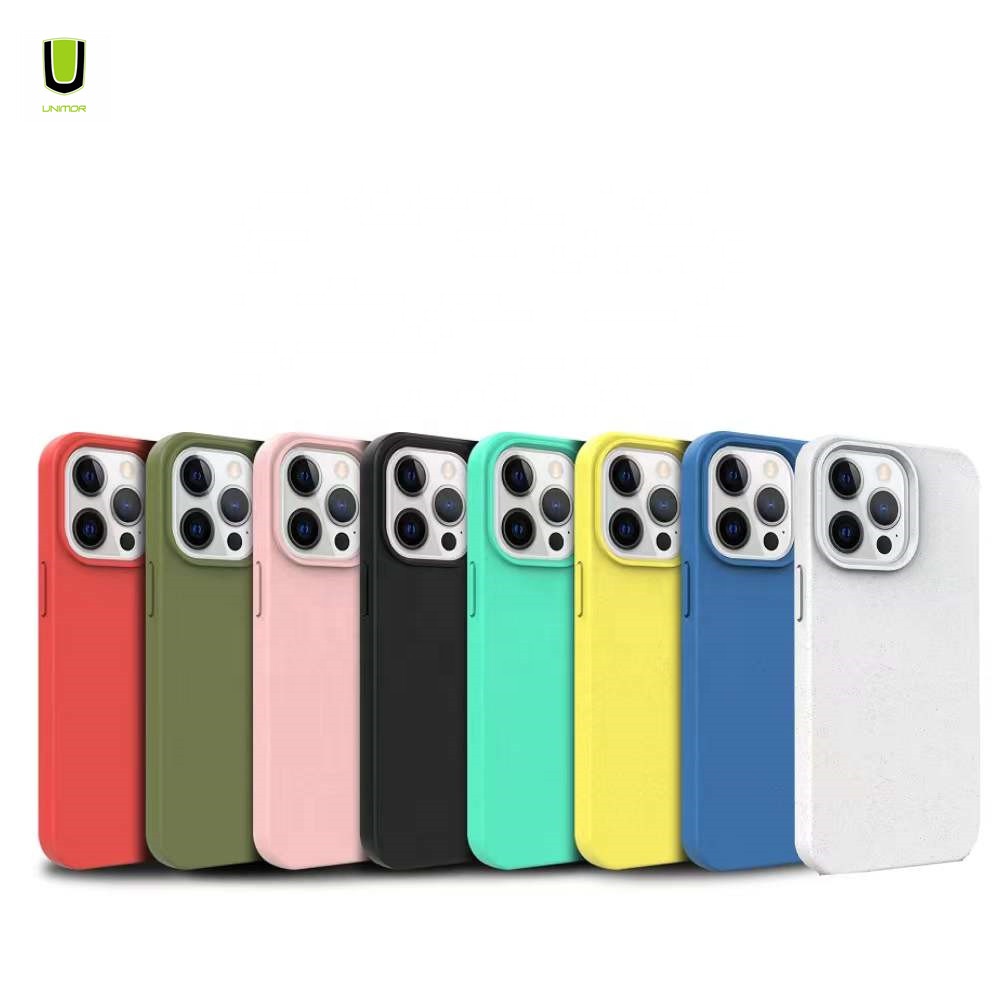 UNIMOR Пшеничная солома 13 pro переработанная пла экологически чистые мобильные чехлы биоразлагаемый чехол для телефона iphone 14 PRO MAX