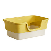 Bac à litière pour chat en PP écologique, conception anti-éclaboussures à couche épaisse, clôture surélevée, nettoyage facile, 65L extra-large