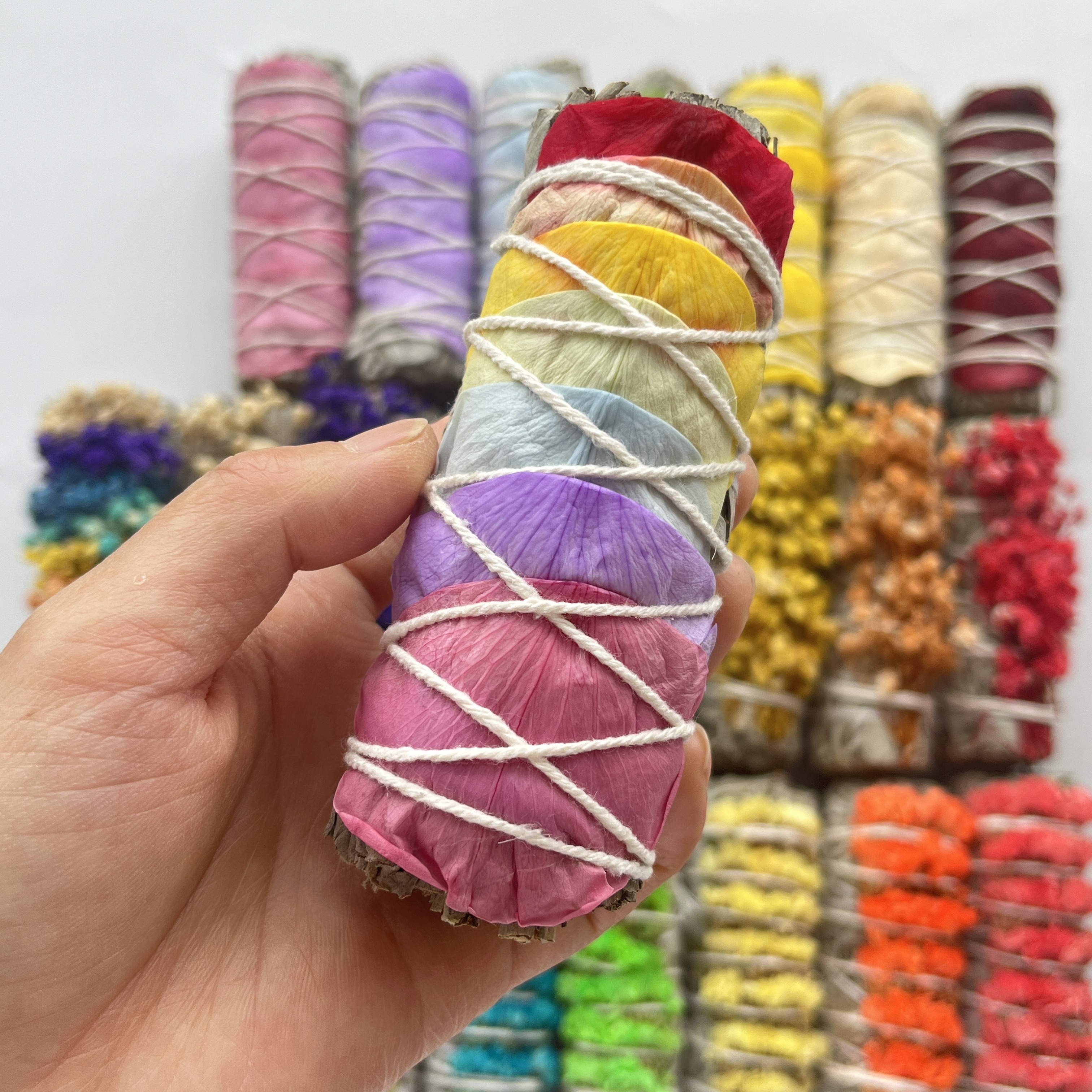 White sage+Colorful Rose petal