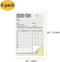 Carnet autocopiant 2 exemplaires pour commandes et factures, 8,3x5,5 pouces, Vente directe usine