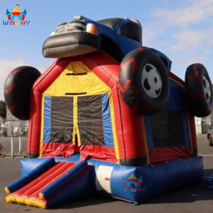 Château gonflable combiné Monster Truck commercial en PVC gonflable, voiture de course, maison de rebond - Product Image 1